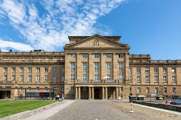 Schlossplatz and city park in Stuttgart Germany