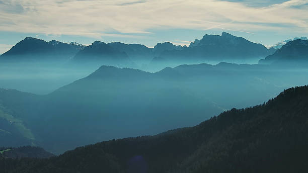 istock Aerial view of mountains under mist morning 2218366762
