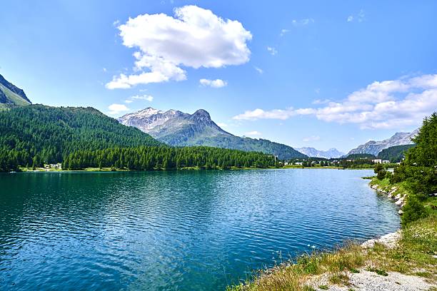 istock Scenic lake and mountain view in Switzerland. 2218370818