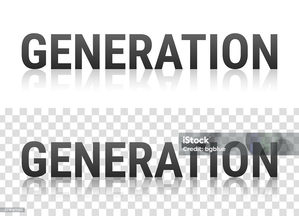 Generation Text Vector Generation Text With Reflection On Transparent Background Stock ...