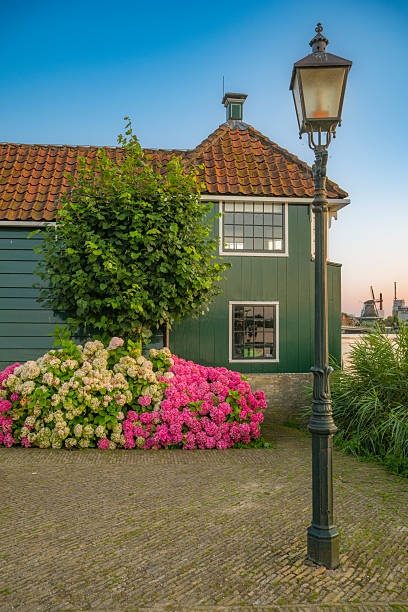 Traditional wooden houses  in the Dutch village Zaanse Schans. the Netherlands.