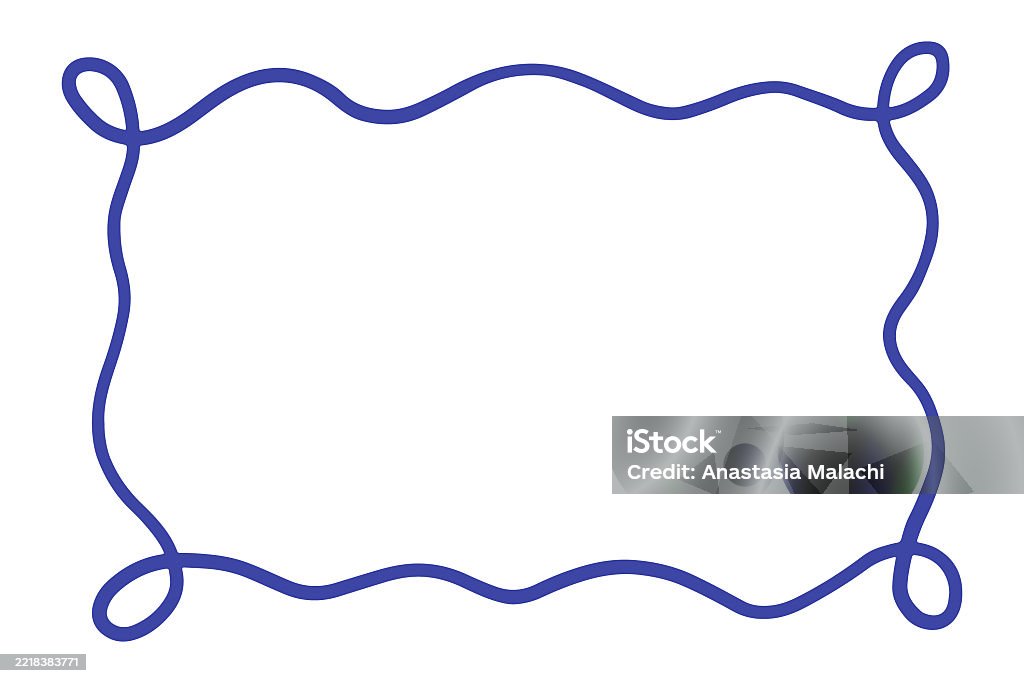 Wavy Edge Rectangular Frame Box Vector Illustration Isolated On White ...