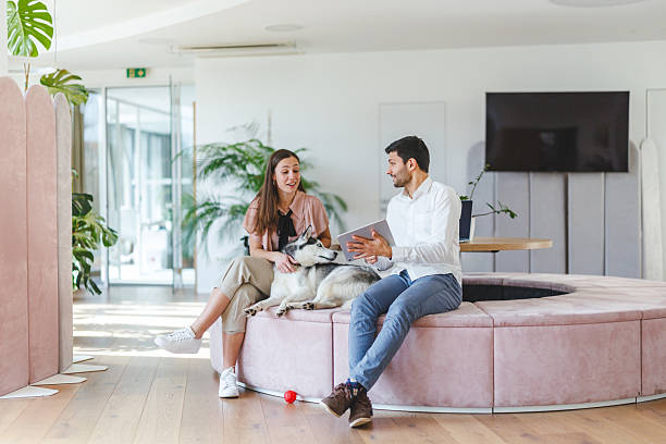 istock Young Multiracial Professionals in a Dog-Friendly Modern Office with Relaxed Atmosphere 2218384973