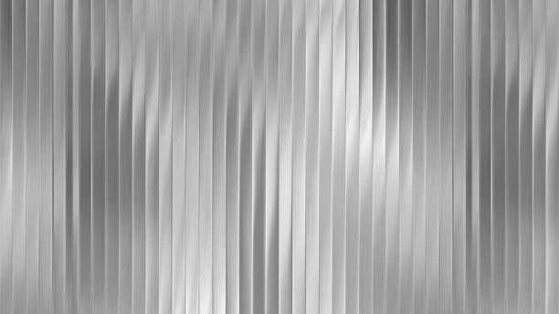 istock Ribbed metal glass background with silver gradient and striped texture. Corrugated abstract panel with chrome steel sheet and fluid overlay. Transparent tileable backdrop with pearlescent acryl. 2218390568