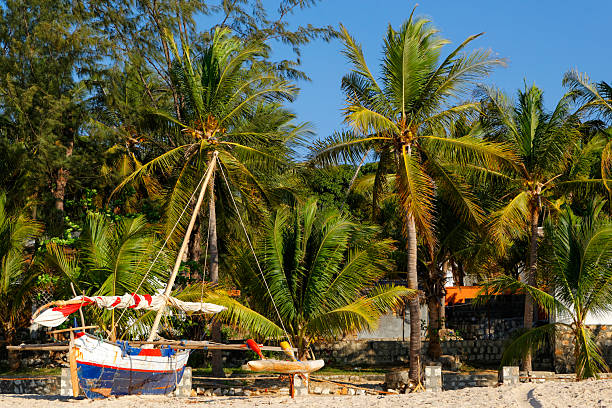 Fishing canoes on a beach in western Madagascar.