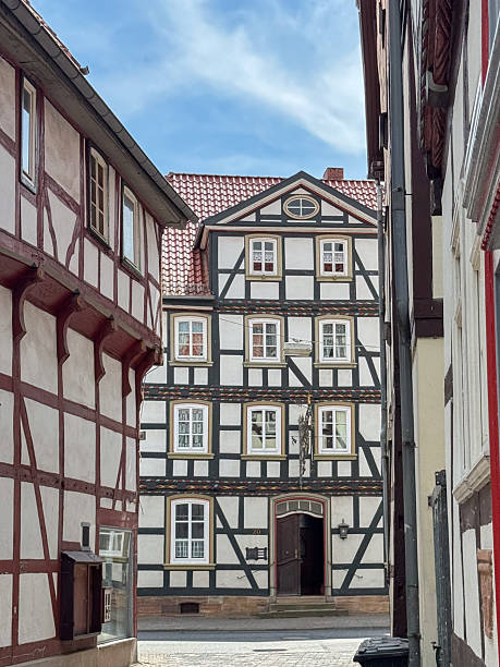 istock Historic Half-Timbered House Amidst Quaint Alley View, Germany 2218400138