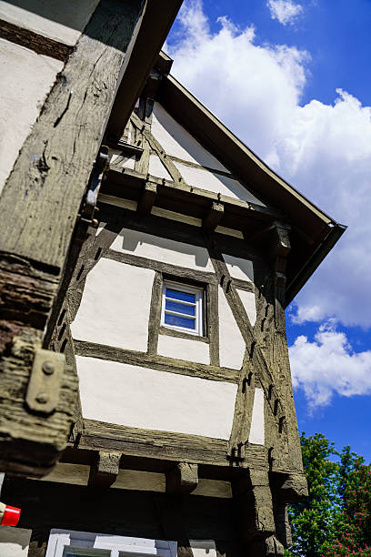 istock Half-timbered house against blue sky, Germany 2218405345