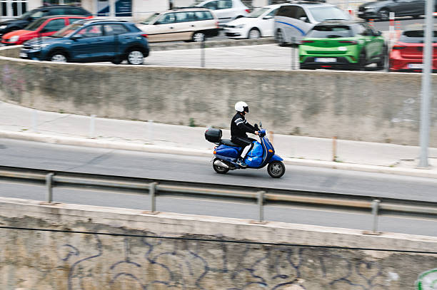 istock Scooter bike in motion 2218411571
