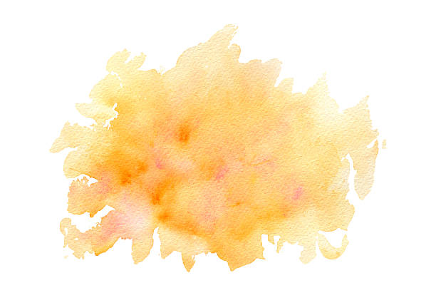 istock Bright orange and yellow watercolor splash stain 2218414065
