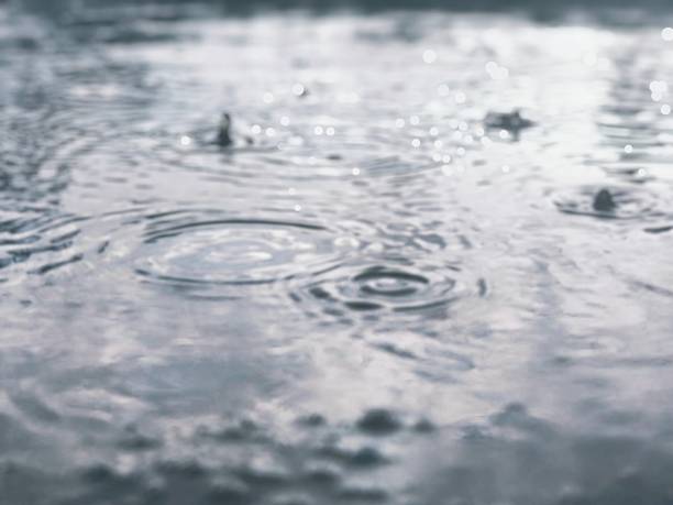 istock drops of water in a puddle during rain, blurred,background rain 2218418398