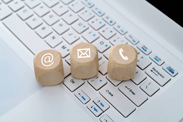 istock Contact us icons on laptop keyboard 2218422815