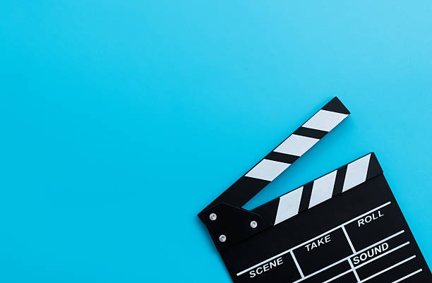 istock Film slate on blue background 2218423039