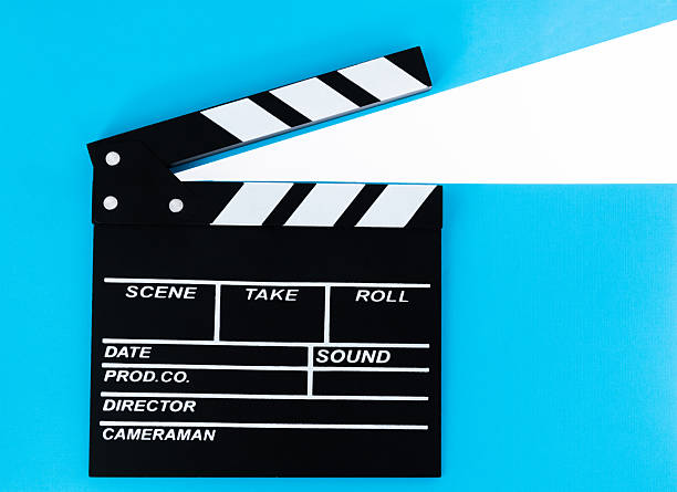 istock Film slate on blue background 2218423087