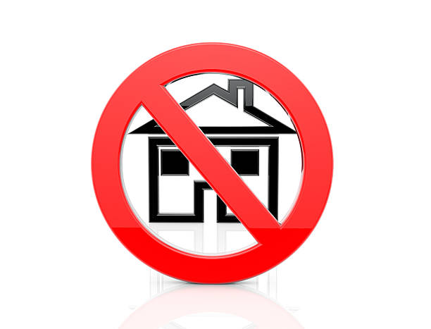 House ban icon. Housing prohibition.