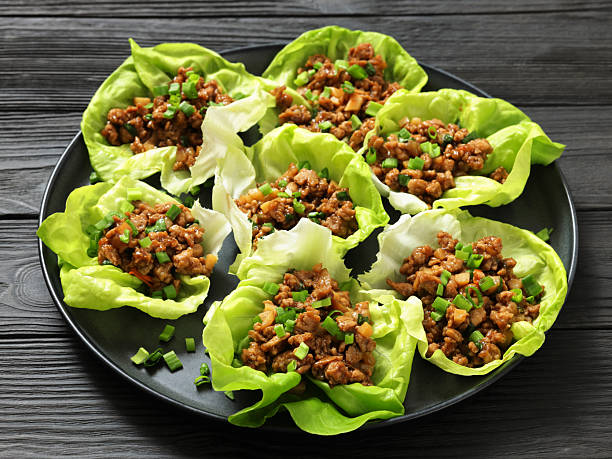 istock Fresh and Crispy Ground Chicken lettuce wraps 2218441423