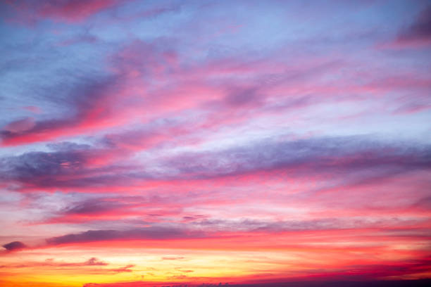 istock Sky,Beautiful sunset view, luxury soft gradient orange gold clouds and sunlight on the blue dramatic sky perfect for the background, morning, evening,Twilight, climate change,horizontal sunset photo 2218443520