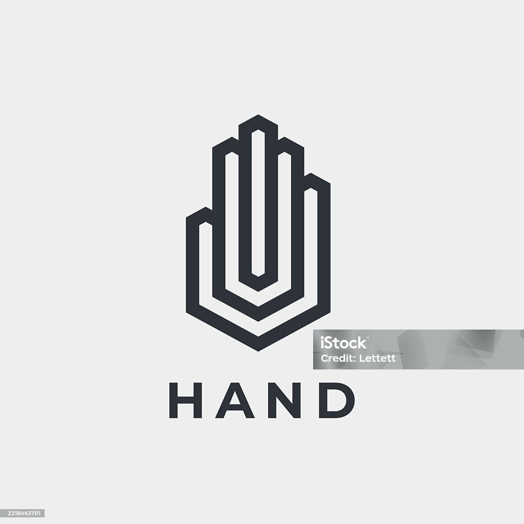 Stylized Hand Line Symbol Stock Illustration - Download Image Now - A ...