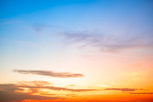istock Beautiful , luxury soft gradient orange gold clouds and sunlight on the blue sky perfect for the background, take in evening,Twilight, Large size, high definition landscape photo 2218444271