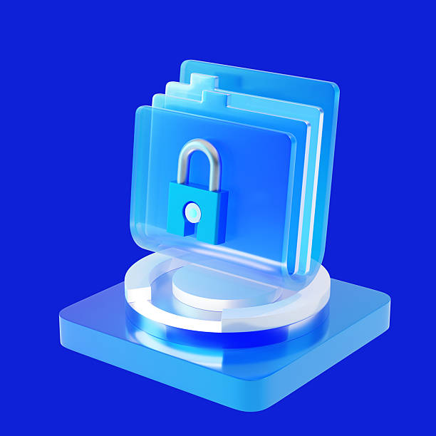 3D illustration representing cyber security concept with secure network protection.