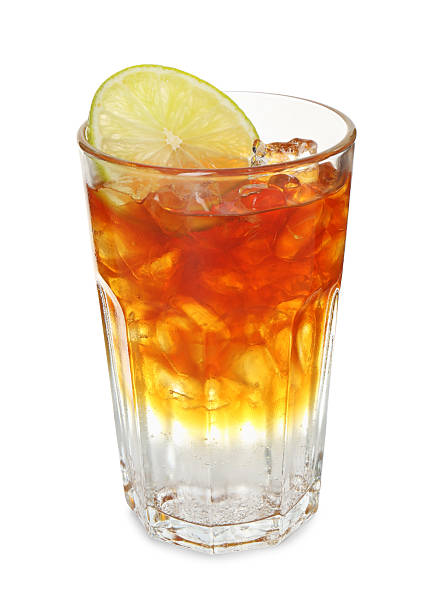 istock Refreshing espresso tonic drink with slice of lime isolated on white 2218447066