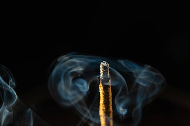 istock Abstract swirling incense smoke in soft blue tones. 2218449224