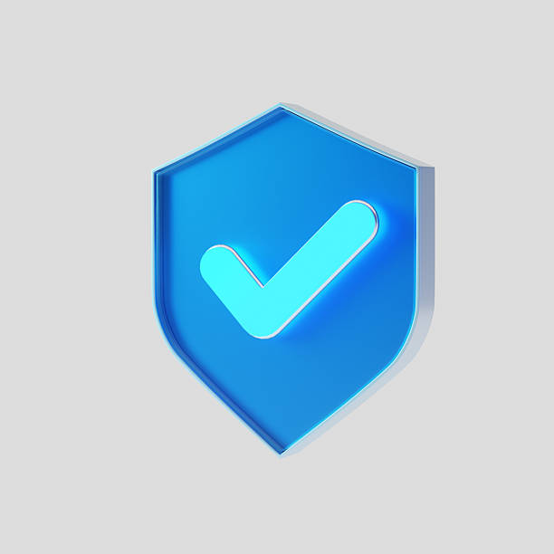 3D illustration representing cyber security concept with secure network protection.