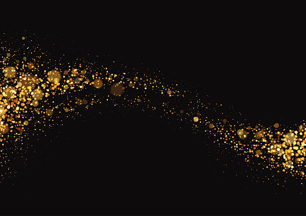 istock Elegant Vector Illustration of a Sparkling Gold Particle Stream on a Black Background, Perfect for Luxury, Celebration, and Glamour Concepts 2218449945