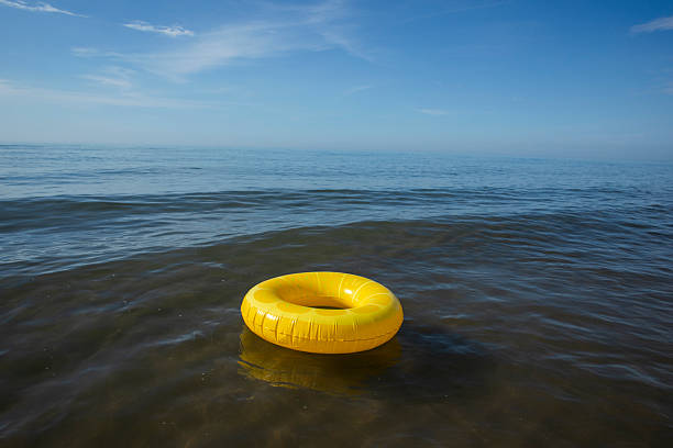 Inflatable donut in the sea