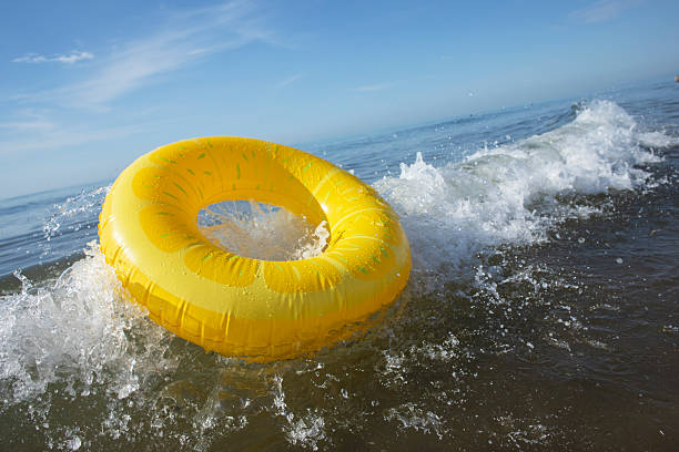 Inflatable donut in the sea