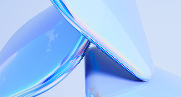 istock Abstract glossy shapes with holographic texture. 2218453660