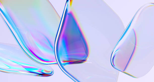istock Glass shapes with colorful reflections. 2218453803