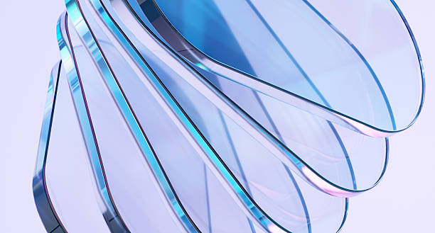 istock Glass shapes with colorful reflections. 2218453804