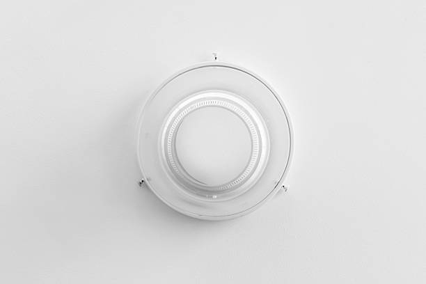 istock A top-down view of a circular ceiling light fixture on a plain white surface 2218456268
