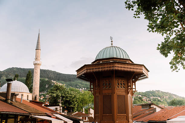 istock Bascarsija in Sarajevo at sunset 2218458060