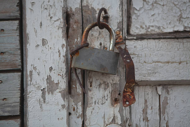 istock vintage lock on the door 2218462242