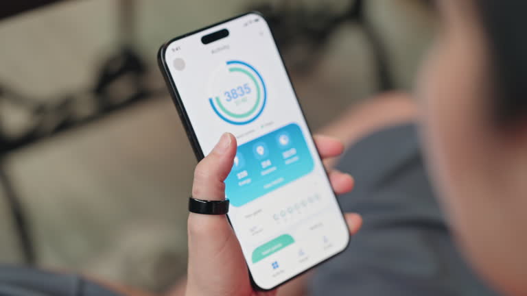 Checking health results with smart ring and smartphone