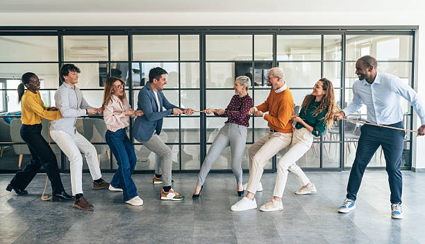 istock Office Team Tug-of-War Challenge 2218464342