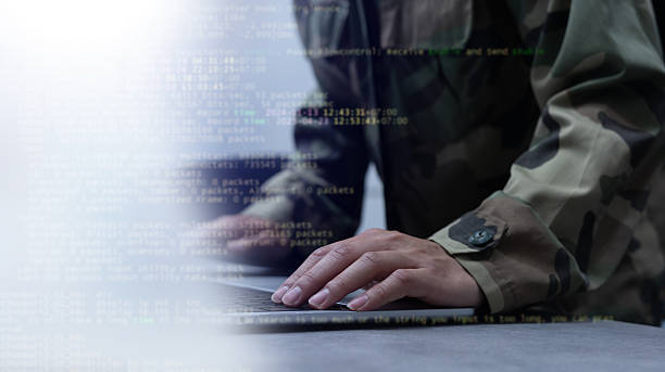 istock close up soldier man as programmer hand typing command on keyboard laptop to check about software or configuration for military operation system in office room concept 2218467256