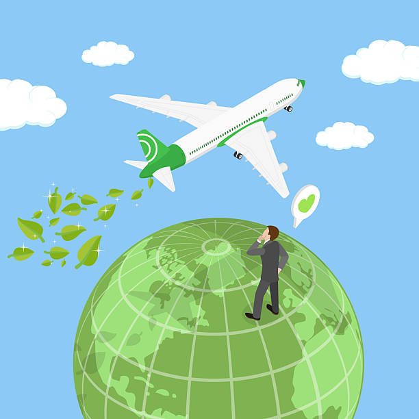 istock 3D Isometric Flat Vector Illustration of Green Aviation Fuel 2218468719