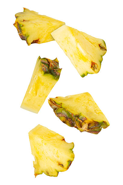 istock Falling Pineapple isolated on white background with clipping path, full depth of field 2218469362