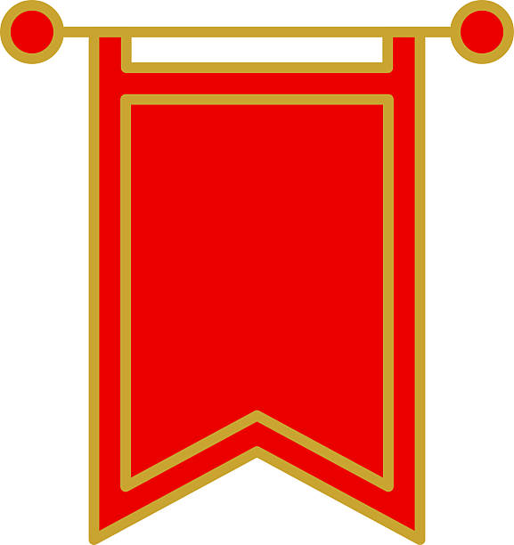 istock Royal flags icon set. Medieval banners and trophy luxury fantasy, medieval battle flags. Hanging royal banner, castle wall flags vector illustration. Cartoon regal flagstaff for UI game app design. 2218477715