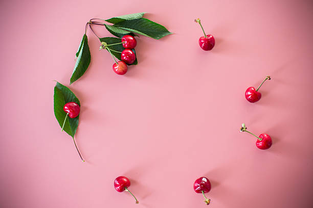 istock Juicy ripe cherries close-up view from above 2218482979