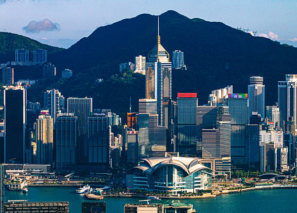 A portion of the iconic Hong Kong skyline.
