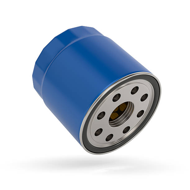 Car oil filter on white background. Isolated 3D illustration