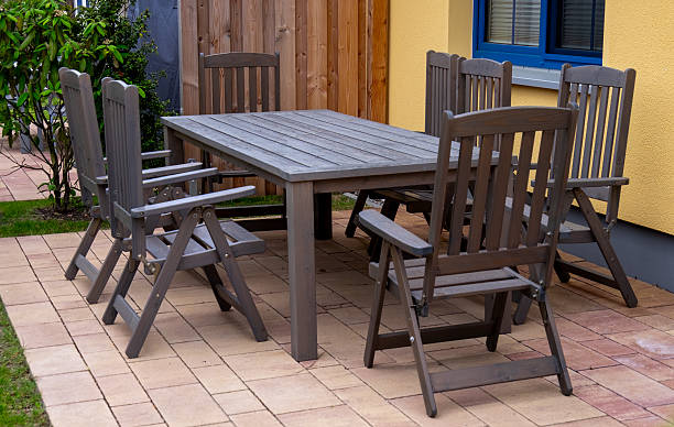 Outdoor table and chairs on a veranda