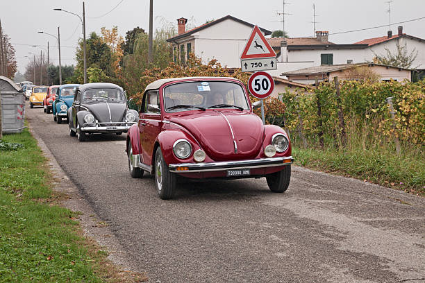 Young people in a cabriolet