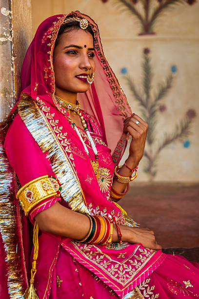 istock Young Indian woman posing in Japiur, India 2218494336