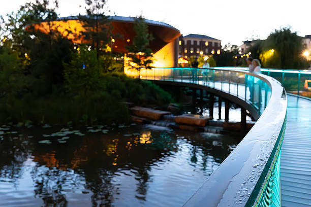 Photo of a beautiful urban reflections from a decorative pool