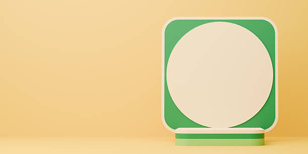 istock Green and Yellow Geometric Platform Showcases Bright Visual Appeal 2218496913