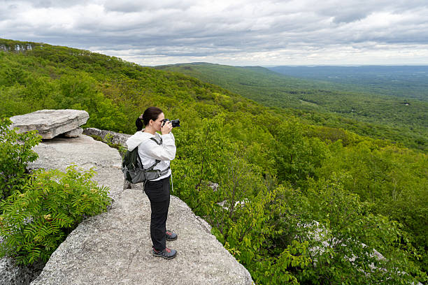 istock Woman hiking at high points 2218500592